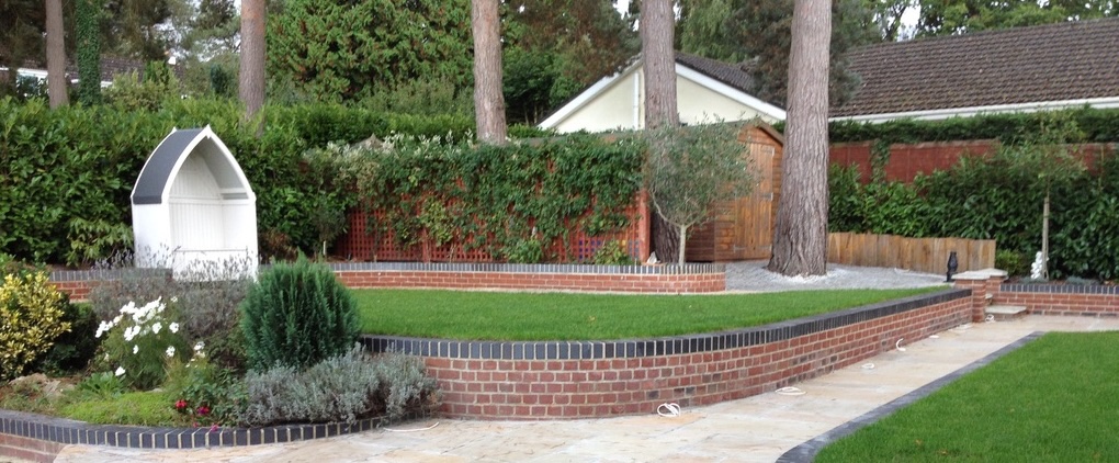 Beautifully maintained modern garden with structured planting
